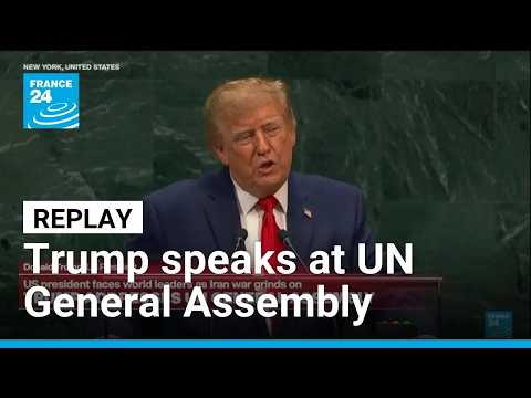 再放送：トランプ氏、国連演説でイラン戦争を擁護しICCを批判