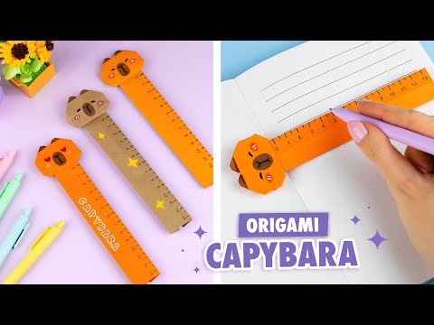 Оригами Линейка Капибара из бумаги | Оригами Книжная закладка | Origami Capybara Ruler