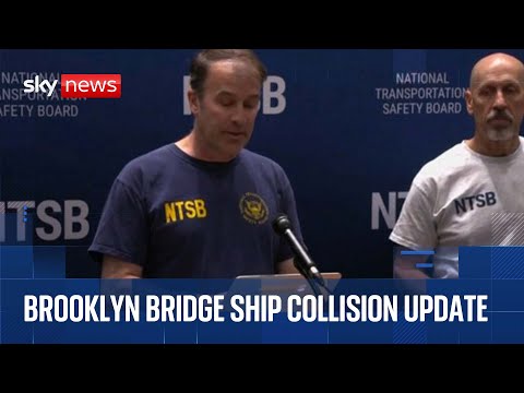 US authorities hold news conference on the Brooklyn Bridge ship collision