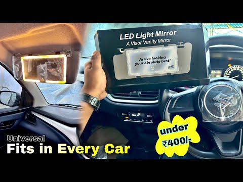 Car Vanity Mirror With LED Light | Rechargeable Battery 🔋 Installation Process 
