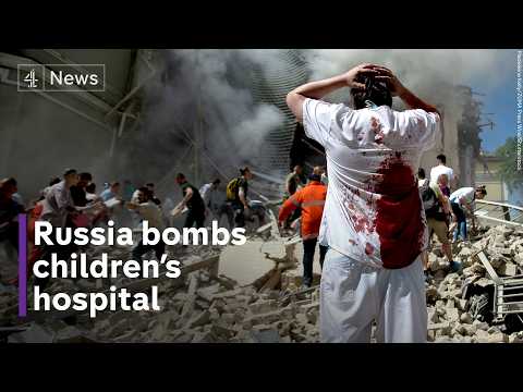 Children’s hospital hit by Russian missile attack as 29 killed across Ukraine