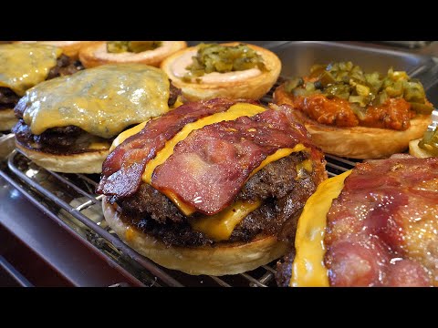 미국식 스매쉬드 더블 치즈버거 / american style smash double cheeseburger - korean street food
