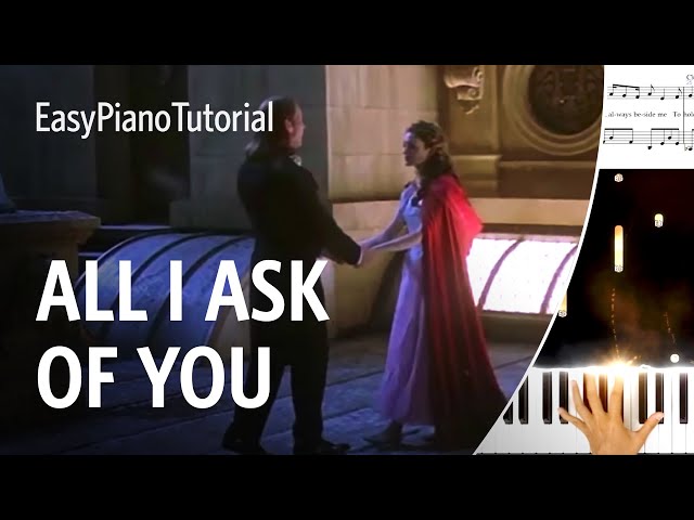 All I Ask of You – Phantom of the Opera Piano Sheet Music (Easy/