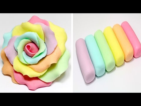 How To Make Marshmallow Fondant *How to make a RAINBOW ROSE FLOWER by CakesStepbyStep - UCjA7GKp_yxbtw896DCpLHmQ