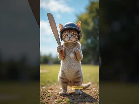 Cute Cat Playing Cricket ❤️🥰 #cats #catvideos #catlovers #meow #catshorts #shorts #virals
