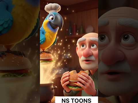 Dadaji Burger Kha Gaye #cartoon #animatin #shorts #shortfeed #shortvideo #parrot #shorts #ai #dadaji