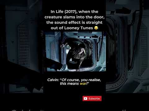 Life (2017), when the creature slams into the door, the sound effect is straight out of Looney Tunes