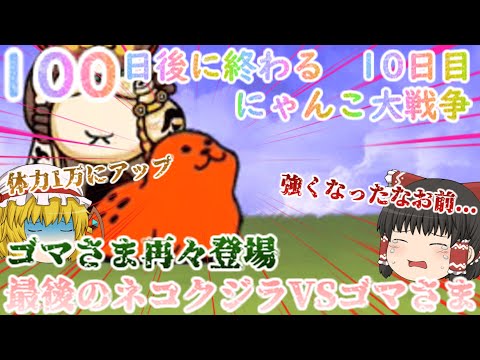 猫の動画サムネイル - 【100にゃん戦争】体力が1万になったゴマさま再々登場！今度こそネコクジラに勝てるのか？【ゆっくり】