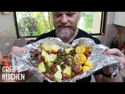 How To Foil Roast Dinner - Sausages and Vegetables - Greg's Kitchen - UCGXHiIMcPZ9IQNwmJOv12dQ