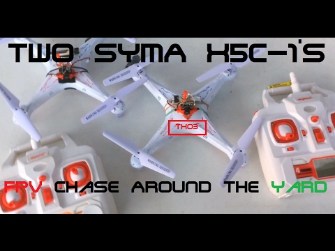 Two Syma X5C-1's FPV Chase Around the Yard Feat. The Eachine TX03 (BANGGOOD) - UCU33TAvzA-wgPMgcrdMVIdg