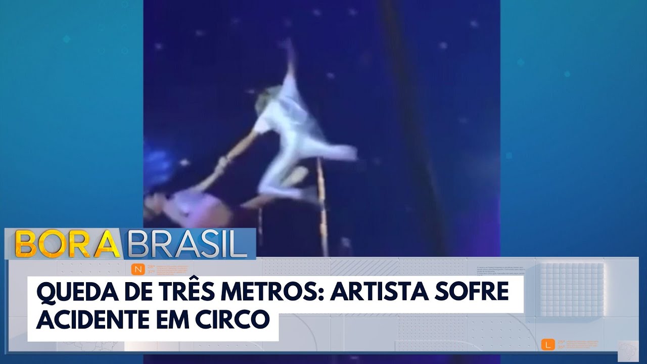 Queda de três metros artista sofre acidente em circo