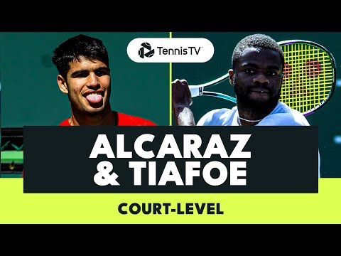 Carlos Alcaraz First Practice In Tennis Paradise | Alcaraz & Tiafoe Court-Level Practice