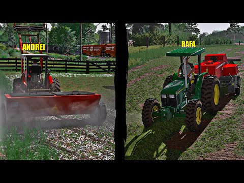 Fazenda simulada #24 | Trabalhando no pasto | Jogamos calcário e adubo | Farming simulator 22