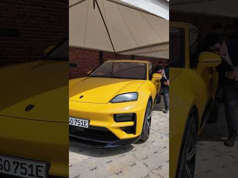 1st look at the Porsche Macan Turbo EV in Speed Yellow #porscheev #ev #macan #porsche