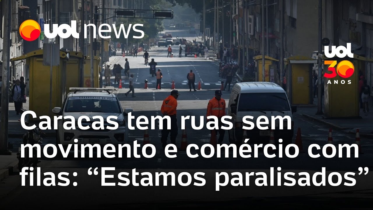 Caracas tem ruas sem movimento e comércios com filas após invasão dos EUA Estamos paralisados