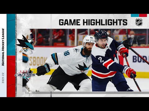 Sharks @ Capitals 1/26/22 | NHL Highlights
