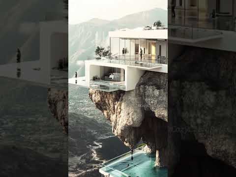 Luxurious Cliffside House with Breathtaking Mountain Views 🌿 | Modern Architecture #modernexterior
