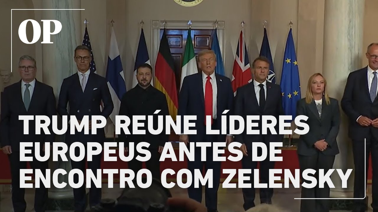 Trump reúne líderes europeus para foto de família antes de encontro com Zelensky