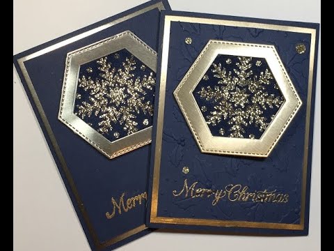 Navy Snowflake Christmas Card