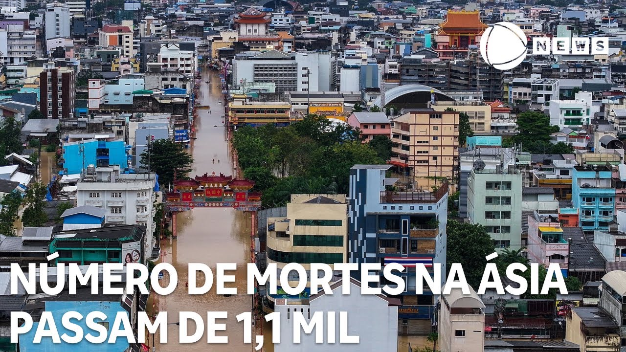 Número de mortes por tempestades na Ásia passam de 1,1 mil