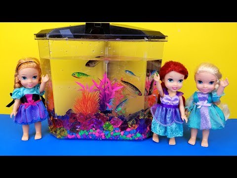 FISH TANK ! Elsa and Anna toddlers visit Ariel's house - aquarium decorating - playdate - prank - UCQ00zWTLrgRQJUb8MHQg21A