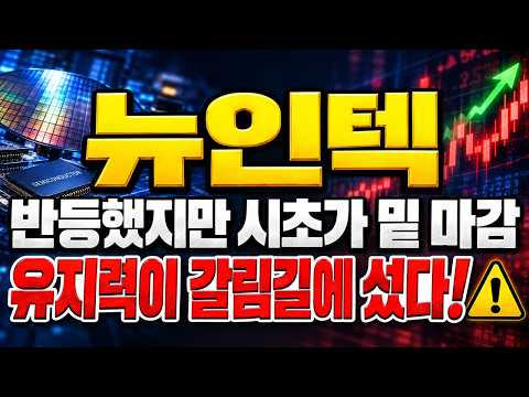 [뉴인텍 주가전망] (장마감 긴급) 반등했는데 시초가 밑에서 끝났다.. "유지력"이 갈림길 #뉴인텍주가전망 #뉴인텍대응 #뉴인텍