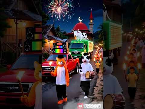 Pawai takbiran keliling idul adha 2025 truk angkut sapi kurban #takbiran #allahuakbar #sapilucu