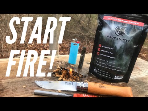 Start Fire with Ultimate Fire Tinder from Procamptek: Works When Soaking Wet, Ignites Many Ways