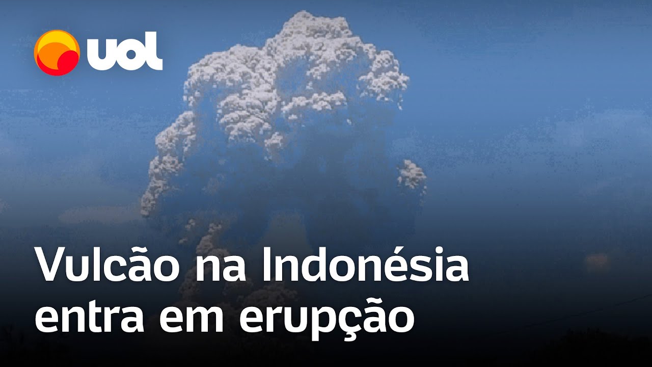 Vulcão na Indonésia entra em erupção e expele coluna de fumaça de até 18 km de altura vídeo