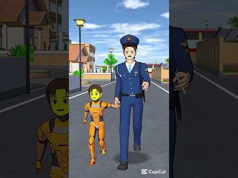 Police Robot Got a Mysterious Call 😨 Sakura School Suspense Story #shorts #familylove #moralstories