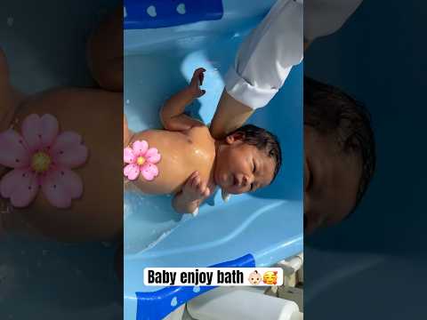 Baby enjoy bath #shorts