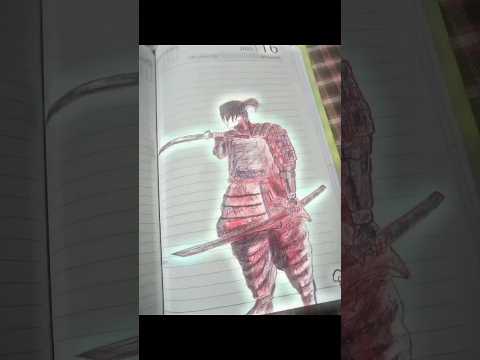 “The Samurai | Doma Authentic Japanese Warrior Drawing”🔥🥵 #shorts #art #anime #drawing