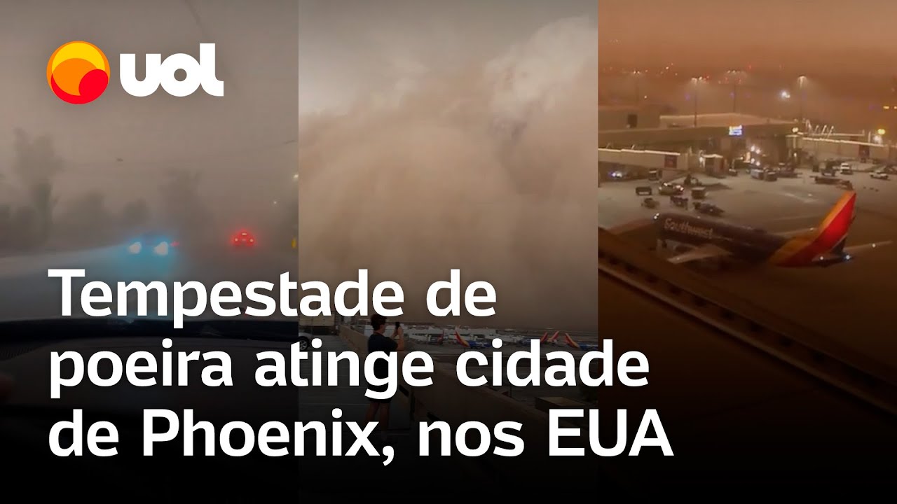 Tempestade de poeira atinge Phoenix nos EUA e causa atrasos em voos veja vídeo