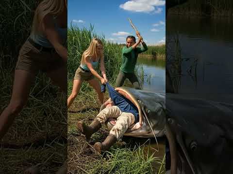 Man Gets EATEN by River Monster… Still Fighting Inside! #shorts #fishing #monster #survival #nature