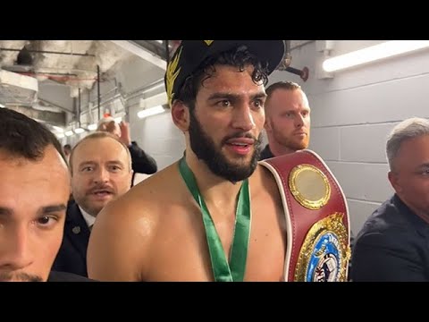 Hamzah Sheeraz IMMEDIATELY AFTER BRUTAL KNOCKOUT of Edgar Berlanga; BACKSTAGE REACTION: “KING OF NY”