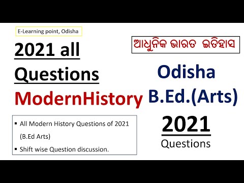 B.Ed. Arts /2021 Questions/all Modern History PYQs/ Modern History/ By : Deepak Mohanta