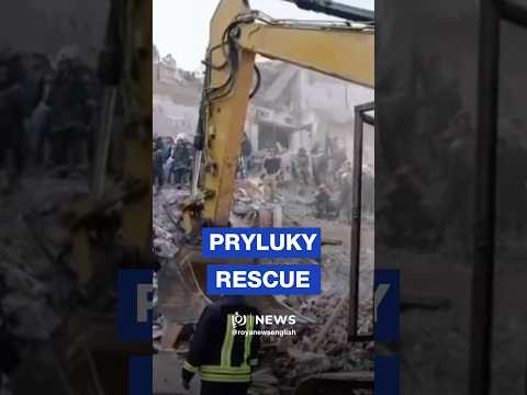 Search and rescue continues after Russian strike kills 14 in Pryluky