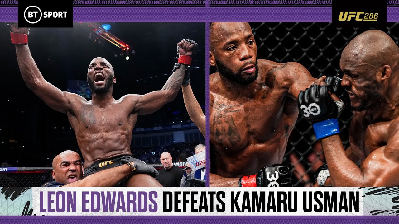 Leon Edwards defeats Kamaru Usman in London! 🇬🇧🏆 | #UFC286 results and post-fight interview