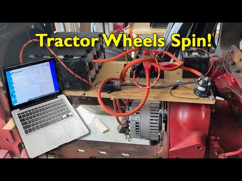 Electric Tractor Conversion - Spinning Wheel the first time