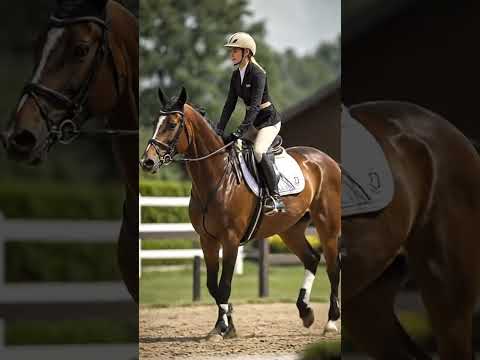4Woman having fun riding a horse
