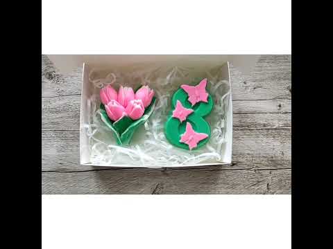 мыло ручной работы восьмое марта восьмерка букет тюльпанов