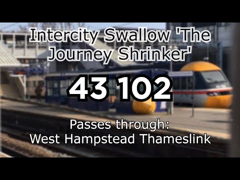 43102 'The Journey Shrinker' and Tomato HST passing through West Hampstead Thameslink