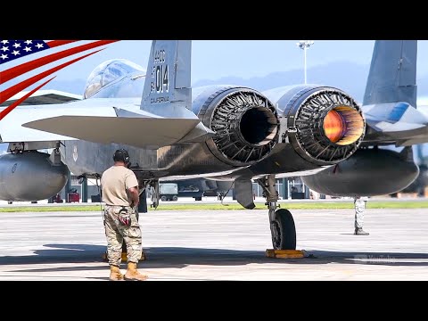 The Engaging Sound of F-15 Variable Nozzles in Dynamic Action