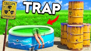 YouTube thumbnail for Enardo's video titled 'I Built a Radioactive Water TRAP Base in Rust...'