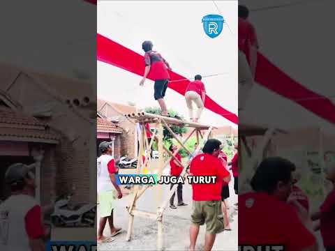 Warga Denasri Kulon Batang Bentangkan Bendera Merah Putih 250 Meter #batang #batang24jam #hutri