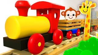 Aprende los animales salvajes en español con el tren de madera | Tino – Juguetes y Niños