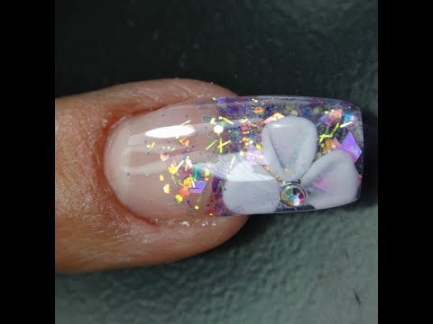 Uñas con flores en 3D encapsuladas Fáciles de hacer