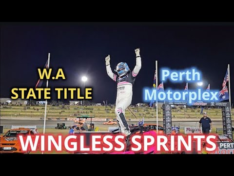 Wingless Sprintcars W.A State Title 2024. Perth Motorplex Western Australia. - dirt track racing video image