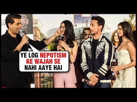 Video - Karan Johar DEFENDS Ananya Pandey For Nepotism, Welcomes Tara, Tiger | #SOTY2 Trailer Launch