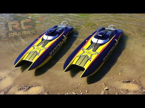 RC ADVENTURES - UNBOXiNG 2 ROCKSTAR 48-inch Catamaran Gas Powered Boats & First Race - UCxcjVHL-2o3D6Q9esu05a1Q